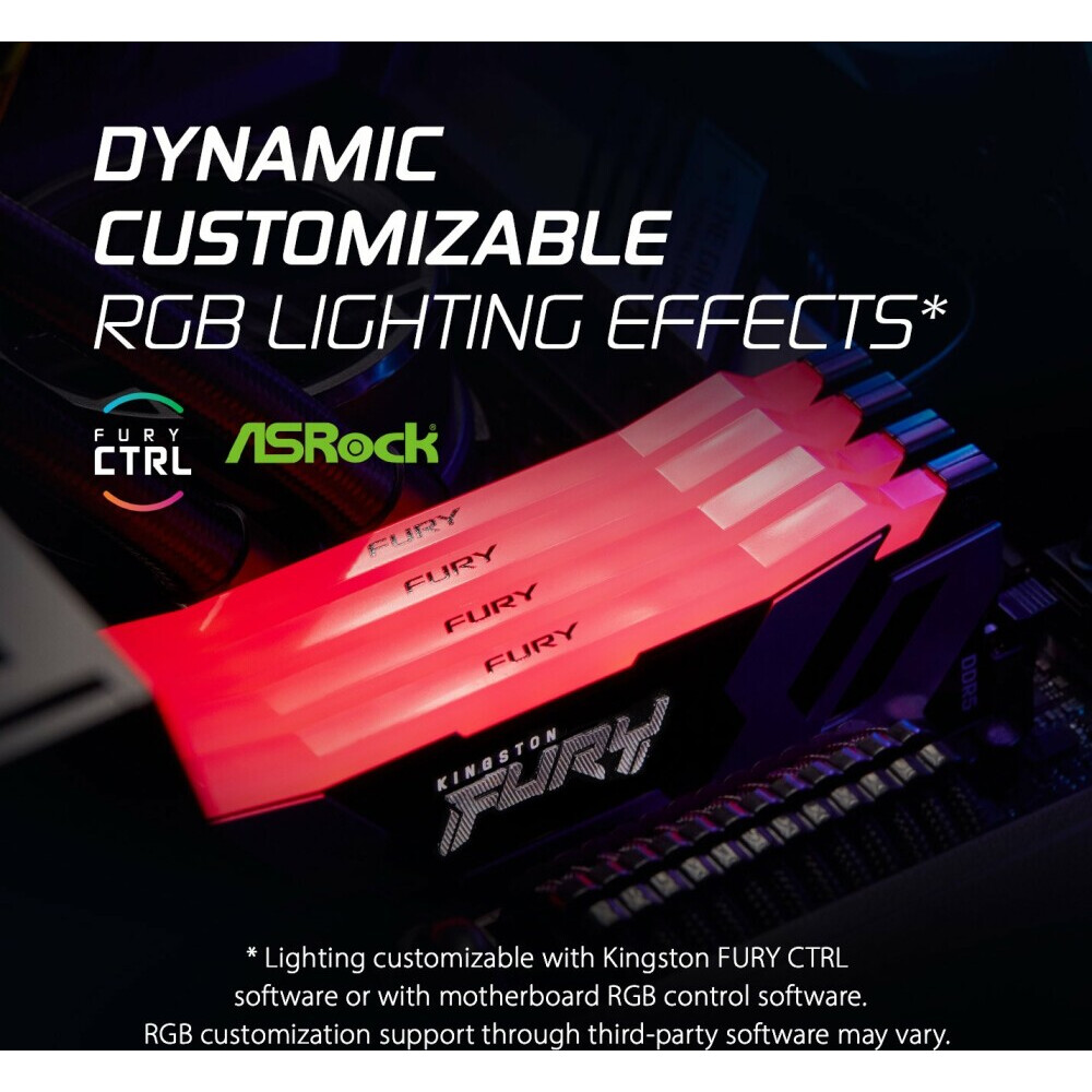 Оперативная память 32Gb DDR5 6400MHz Kingston Fury Renegade RGB (KF564C32RSAK2-32) (2x16Gb KIT)